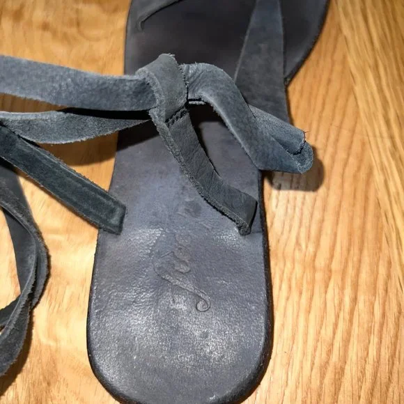 Black Tie Lace Up Sandals 6 - Picture 5 of 6